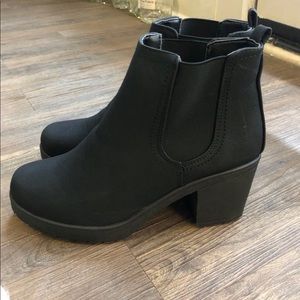 Black chunky ankle boots